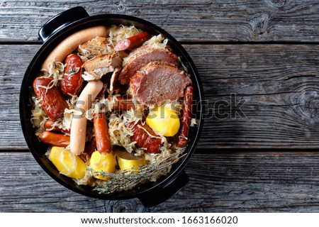 Image, Stock Photo Choucroute Meat Sausage