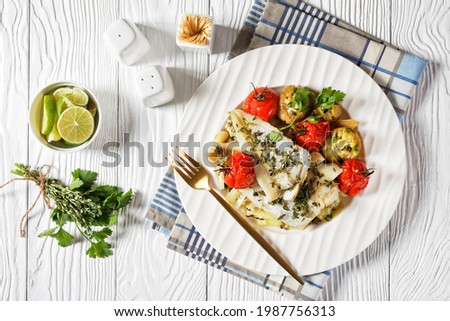 Similar – Image, Stock Photo Baking Potatoes And Leek Soup