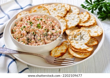 Similar – Image, Stock Photo Ham and salad with cream sauce