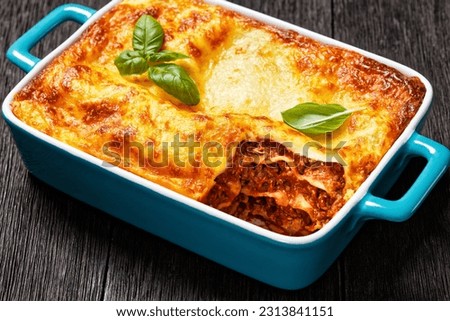 Similar – Foto Bild gekochte Lasagne auf Holz