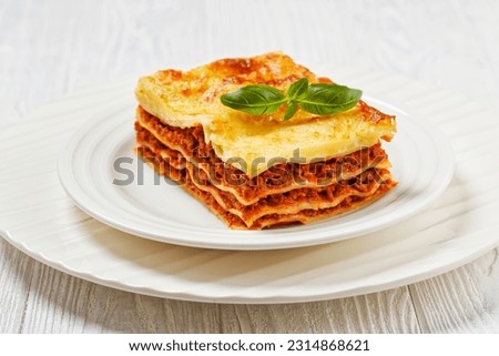 Similar – Foto Bild gekochte Lasagne auf Holz