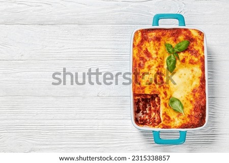 Similar – Foto Bild gekochte Lasagne auf Holz