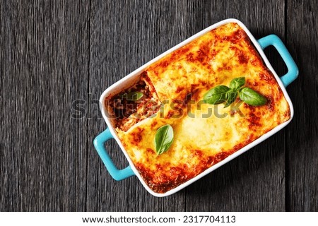 Similar – Foto Bild gekochte Lasagne auf Holz