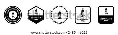 Microplastic Free - vector signs for bottle or packaging.