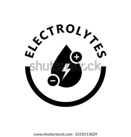 Electrolytes vector sign isolated on white.