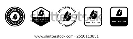 Electrolytes - vector icons for product packaging label.