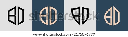 BO modern initial letter logo design vector bundle. It will be suitable for which company or brand name start those initial. Stok fotoğraf © 