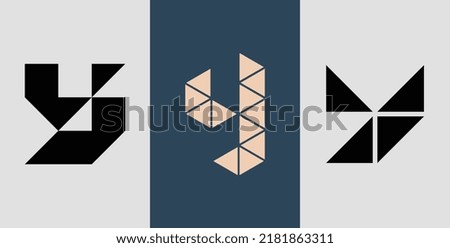 Initial Square Monogram Y Logo Designs Bundle. It will be suitable for which company or brand name start those initial.