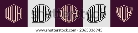 WUX modern initial monogram logo design vector. It will be suitable for which company or brand name start those initial.