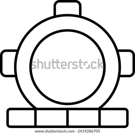 Rounded filled Editable stroke Diviing Helmet Icon