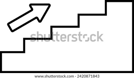 Rounded filled Editable stroke Stairs Icon