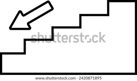 Rounded filled Editable stroke Stairs Icon