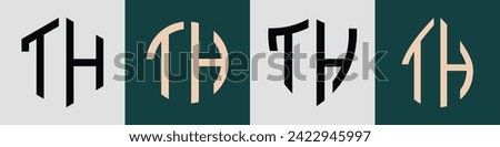 TH modern initial letter logo design vector bundle. It will be suitable for which company or brand name start those initial.