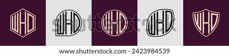 WKD modern initial monogram logo design vector. It will be suitable for which company or brand name start those initial.