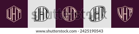 UHT modern initial monogram logo design vector. It will be suitable for which company or brand name start those initial.