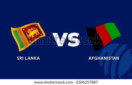 Sri Lanka VS Afghanistan International Cricket Flag Badge Design Template Vector Illustration.