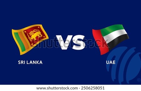 Sri Lanka VS UAE International Cricket Flag Badge Design Template Vector Illustration.