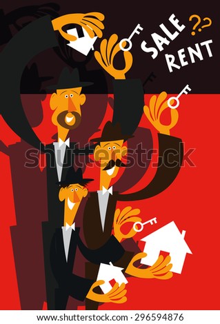 Real estate agent. Real estate agent offers and advertises to his customers new apartments.