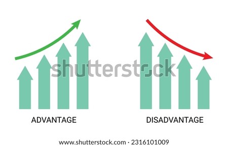 Advantage and disadvantage of a business and business analysis data bar graph for business improvement and decrease of company data analysis up and down. Improvement of business growth growing graph
