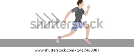 Running person with Running Race for Racing Competition and Athlete Running and going to a race with Jogging, Marathon and Lets go sign. Person and sportsman running speedily high-speed effect jogging