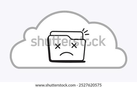 Data loss and Broken files virus attack with malware attack in storage data loss and data safety of loss data recovery missing file deleted files storing and backup in cloud storage empty folder file