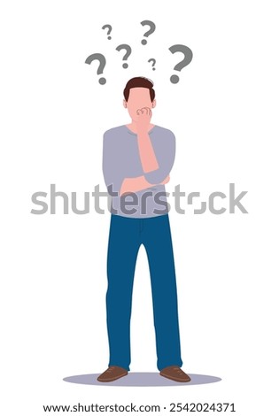  Confused Thinking person concern about decision and what should do in life stress and confusion for confused person thinking hand in mouth.Confused person deep in thought, hand on mouth .