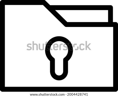 a vector of outline private folder icon