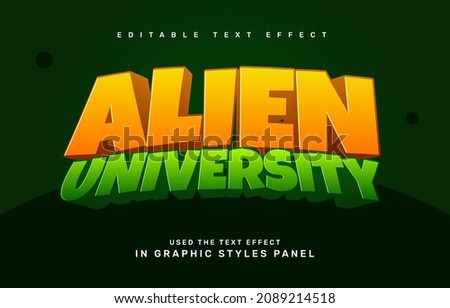 alien editable text effect template