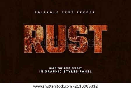 Rusty editable text effect template