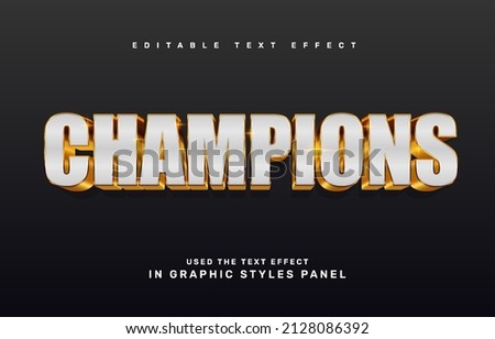 Gold Champions editable text effect template