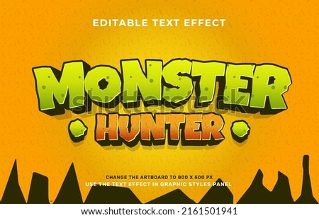 Monster editable text effect template
