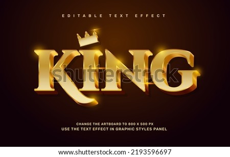 Gold king editable text effect template