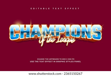 Champions editable text effect template