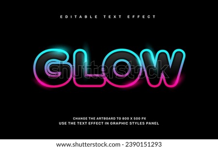 Glowing editable text effect template