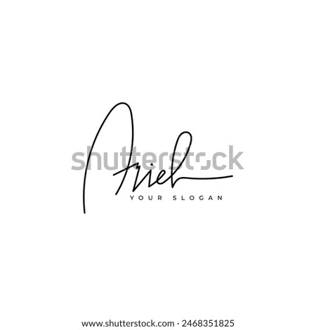 Ariel name signature logo vector design
