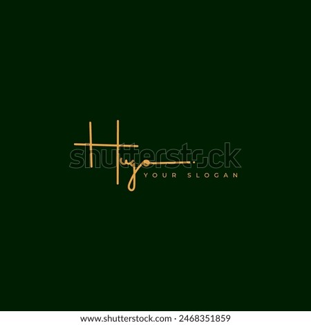 Hugo name signature logo vector design