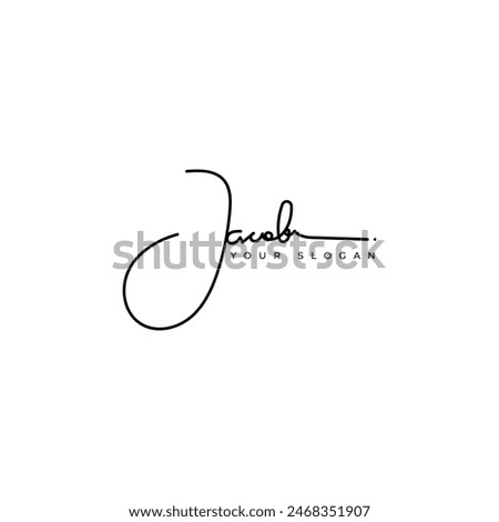 Jacob name signature logo vector design