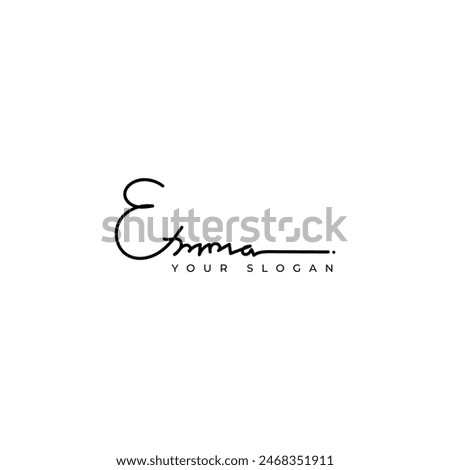 Emma name signature logo vector design