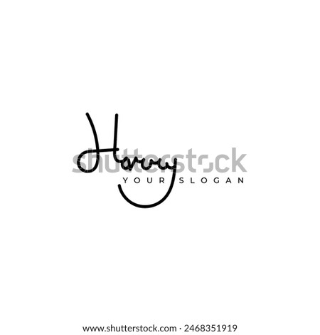 Harry name signature logo vector design