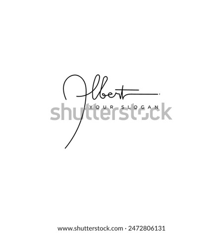 Albert name signature logo vector design