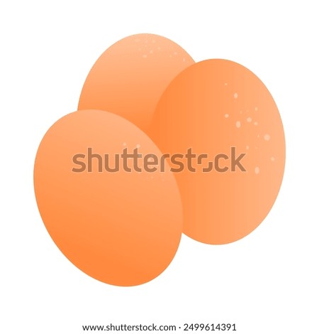 chicken egg vector design. flat design. three chicken eggs