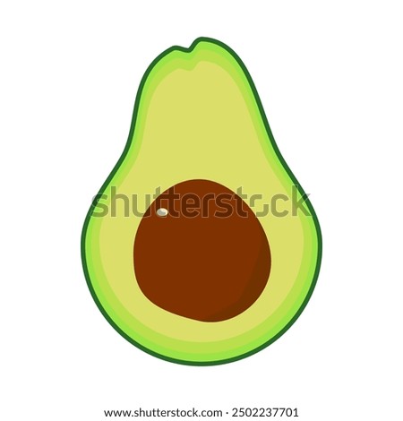 avocado fruit vector. split avocados. avocado illustration. vector design. flat design. simple design. fruit theme. fruity taste.