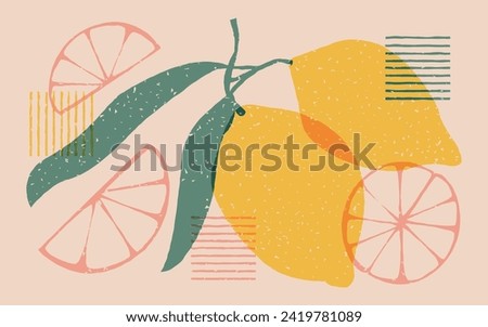 Risograph illustation with two lemons