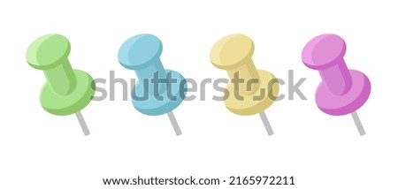 vector pushpin color for fastening