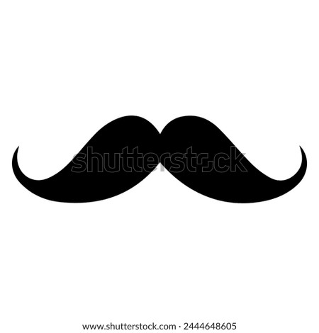 Silhouette of an elegant mustache. Black icon of a classic gentleman's mustache. Whisker.