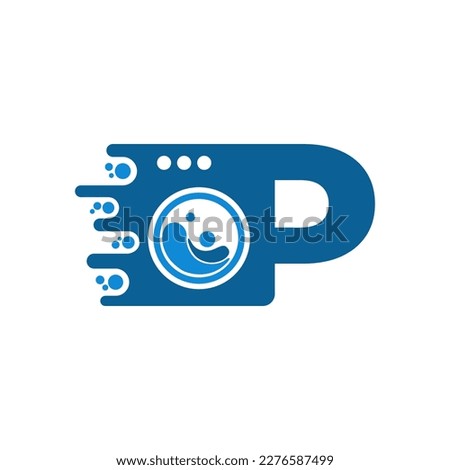 Initial P Fast Laundry Logo Design