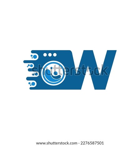 Initial W Fast Laundry Logo Design