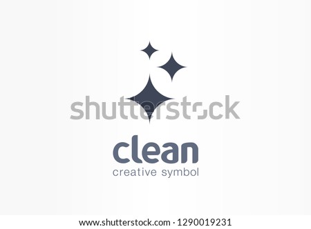 Sparkle star, fresh creative symbol concept. Lightning, astronomy, glare, cleaning company abstract business logo. Housekeep, shine, cleaner icon. Corporate identity logotype, company graphic design