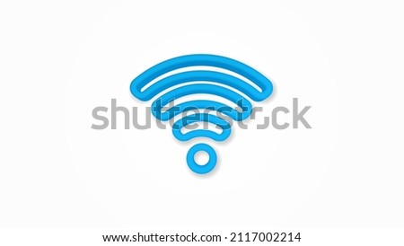 Wi-fi signal realistic icon. 3d vector illustration. Isolated line color pictogram. Transparent shadows