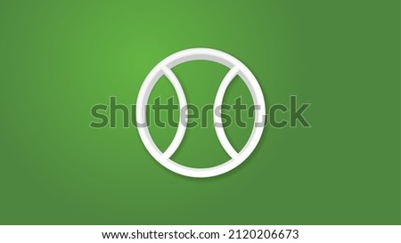 tennis ball 3d line flat color icon. Realistic vector illustration. Pictogram isolated. Top view. Colorful transparent shadow design.